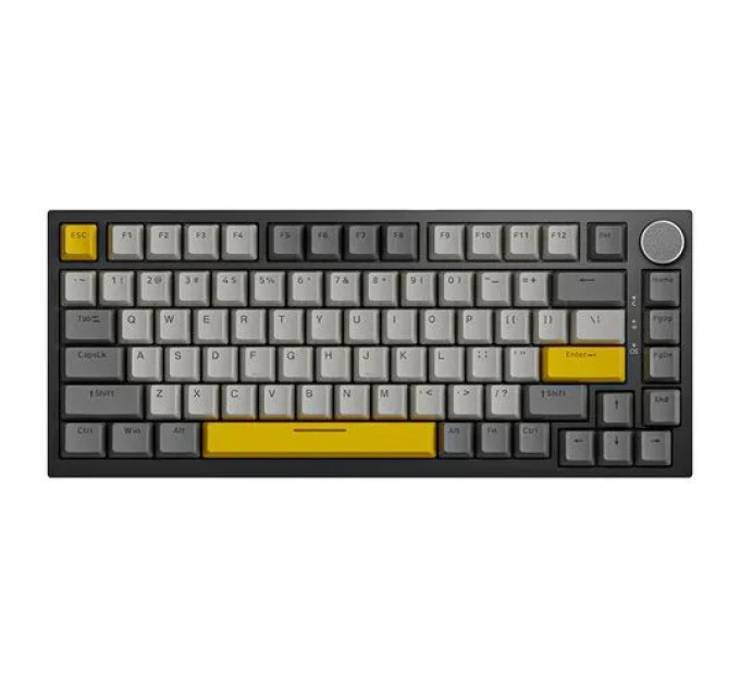 Клавиатура механическая AJAZZ AK820 Moon Switch / с подсветкой RGB / Раскладка 75% (Gray White Yellow) (19570)
