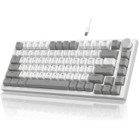 Клавиатура механическая AJAZZ AK820 Red Switch / Белая LED-подсветка / Раскладка 75% (Gray White)