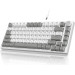 Клавиатура механическая AJAZZ AK820 Red Switch / Белая LED-подсветка / Раскладка 75% (Gray White) (19574)