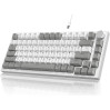 Клавиатура механическая AJAZZ AK820 Red Switch / Белая LED-подсветка / Раскладка 75% (Gray White) (19574)