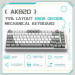 Клавиатура механическая AJAZZ AK820 Red Switch / Белая LED-подсветка / Раскладка 75% (Gray White) (19574)