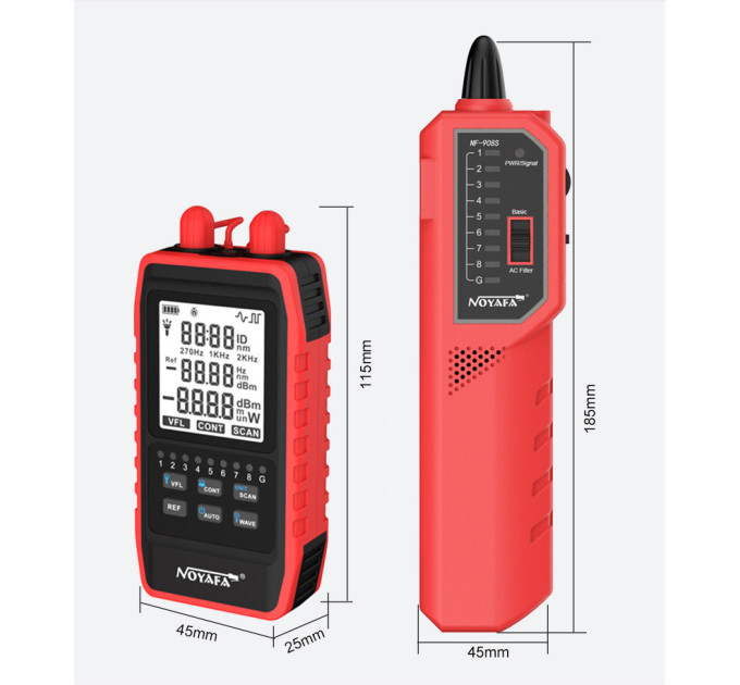 Многофункциональный кабельный тестер Noyafa NF-908S для RJ45, FC  ST  SC (18888)