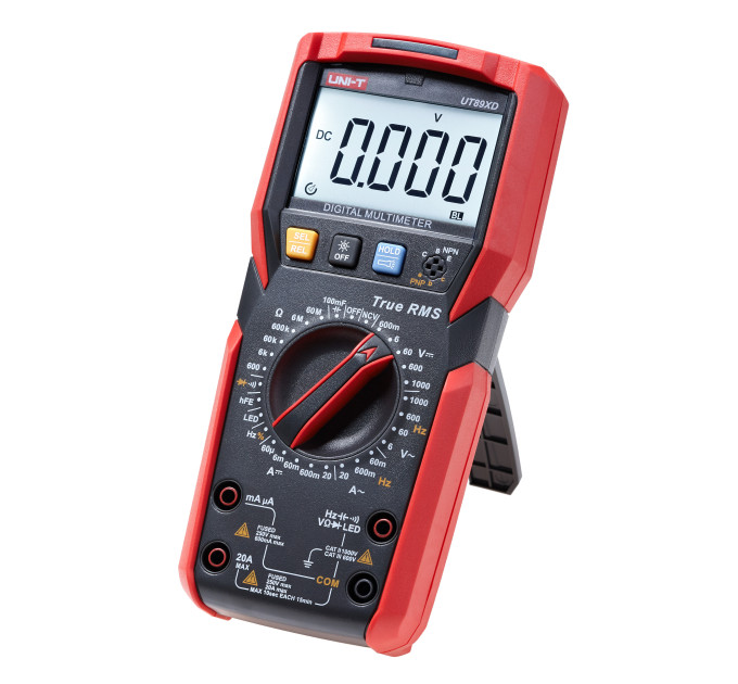 Мультиметр UNI-T UT89XD Цифровой мультитестер; Напряжение DC/AC; Ток DC/AC; R; C; Прозвонка цепи; тест Диодов-транзисторов, NCV, Live, частота, емкость (19824)