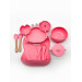 Набор детской силиконовой посуды для первого прикорма на присосках 9 предметов Краб (Pink) (18975)