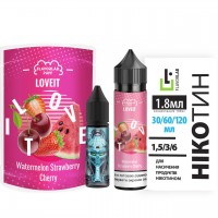 Набор для самозамеса на органическом никотине Flavorlab Love it 60 мл, 0-6 мг Watermelon Strawberry Cherry (Арбуз Клубника Вишня)