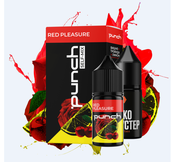 Набор для самозамеса солевой Punch 15 мл (Red Pleasure Вишня, роза и лимон, 0-65 мг) (17357)