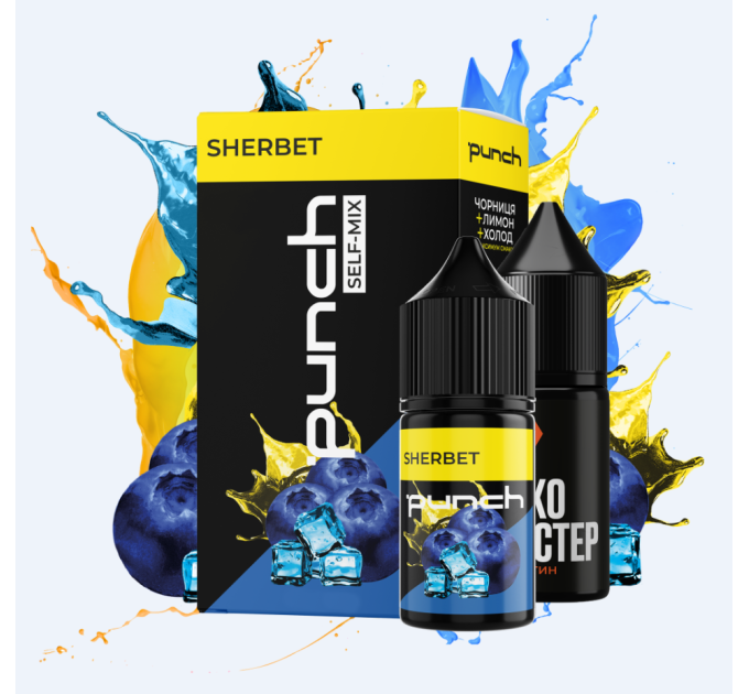 Набор для самозамеса солевой Punch 15 мл (Sherbet Шербет с черникой и лимоном, 0-65 мг) (17347)