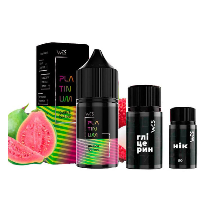 Набор для самозамеса солевой WES Platinum 30 мл (Guava Lychee гуава и личи, 0-50 мг) (17401)
