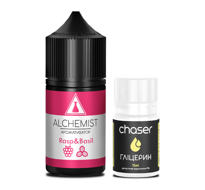 Набор компонентов для самозамеса солевой ALCHEMIST 30 мл (Rasp Basil Малина Базилик, 0-50 мг) (18093)