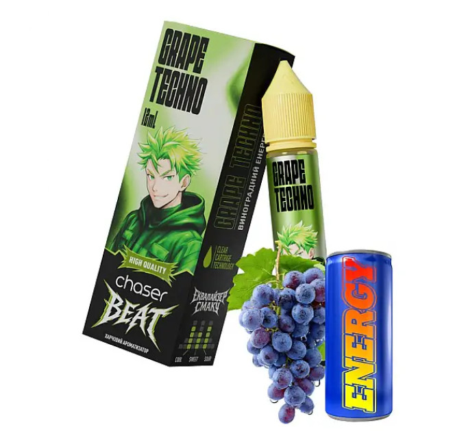 Набор компонентов для самозамеса солевой CHASER BEAT 30 мл (GRAPE TECHNO, Виноградный энергетик 0-50 мг) (19331)