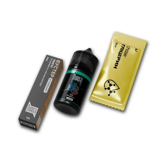 Набор компонентов для самозамеса солевой CHASER Black Ultra 30 мл (TRIPLE RASPBERRY Три сорта Малини, 0-50 мг) (18037)