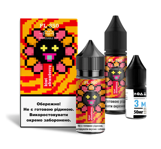 Набор компонентов для самозамеса солевой Flavorlab FL350 30 мл (Kiwi Strawberry Киви Клубника, 0-65 мг) (18235)