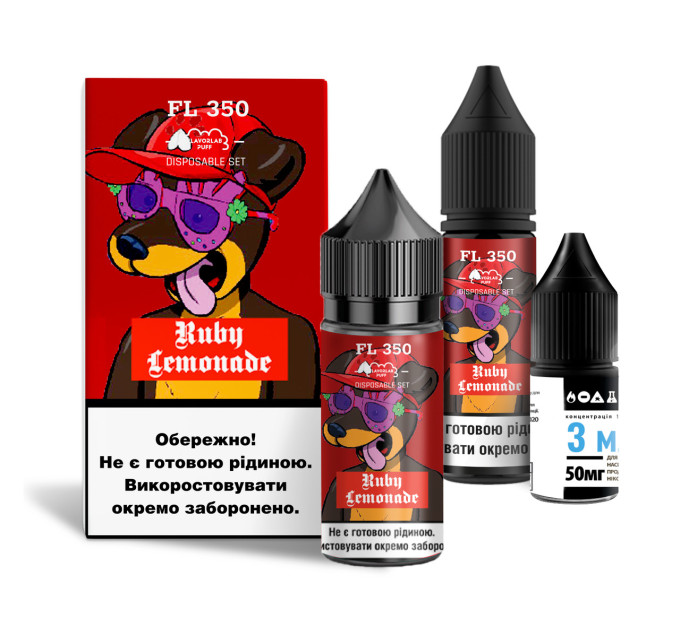Набор компонентов для самозамеса солевой Flavorlab FL350 30 мл (Ruby Lemonade Рубиновый лимонад, 0-65 мг) (18241)
