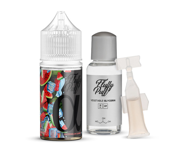 Набор компонентов для самозамеса солевой Fluffy Puff Alpha 30 мл (WATERMELON GUMMY ICE Арбуз Холодок, 0-25 мг) (17953)
