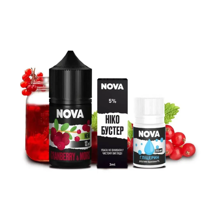 Набор компонентов для самозамеса солевой Nova 30 мл (CRANBERRY MORS Клюквенный Морс, 0-50 мг) (18077)