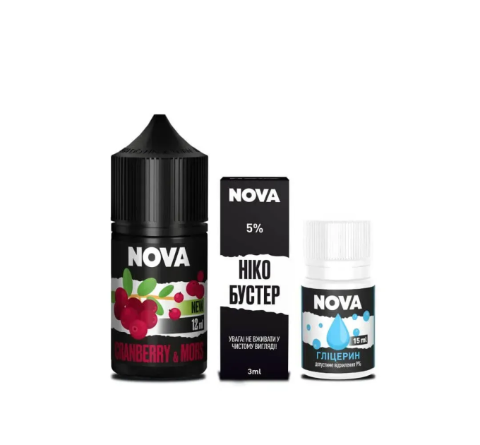 Набор компонентов для самозамеса солевой Nova 30 мл (CRANBERRY MORS Клюквенный Морс, 0-50 мг) (18077)