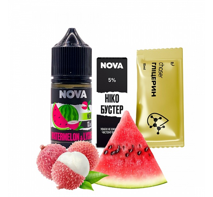 Набор компонентов для самозамеса солевой Nova 30 мл (WATERMELON LYCHEE Арбуз Личи, 0-50 мг) (18082)