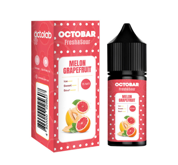 Набор компонентов для самозамеса солевой жидкости Octobar Fresh & Sour 30 мл (Melon Grapefruit Дыня Грейпфрут, 0-65 мг) (17888)