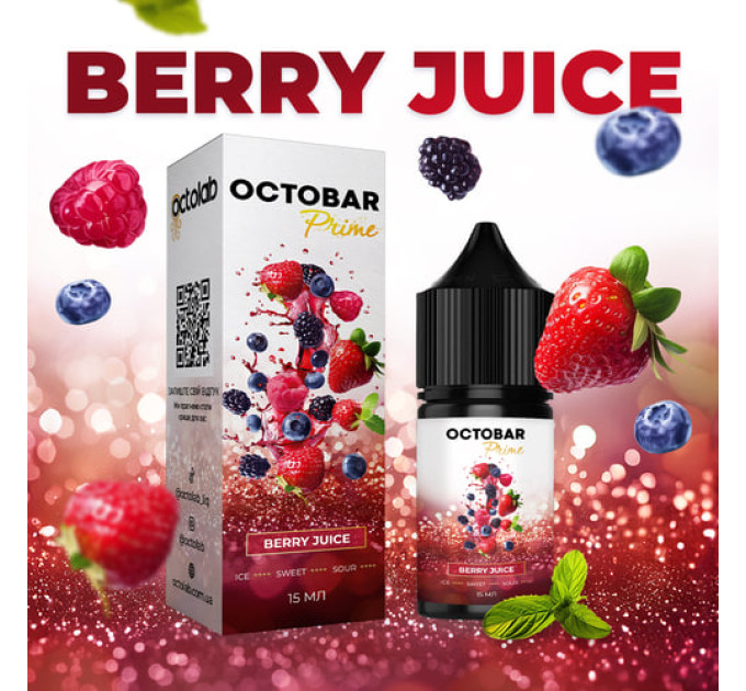 Набор компонентов для самозамеса солевой заправки Octobar Prime 15 мл (Berry Juice, Малины и Смородины 0-50 мг) (19049)