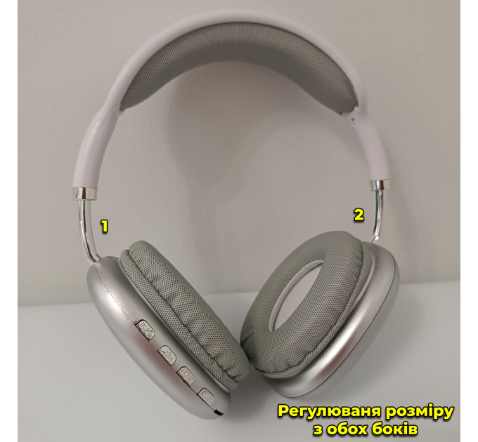 Наушники беспроводные P9 5.0 AUX MP3 с поддержкой карты памяти (Silver) (18575)