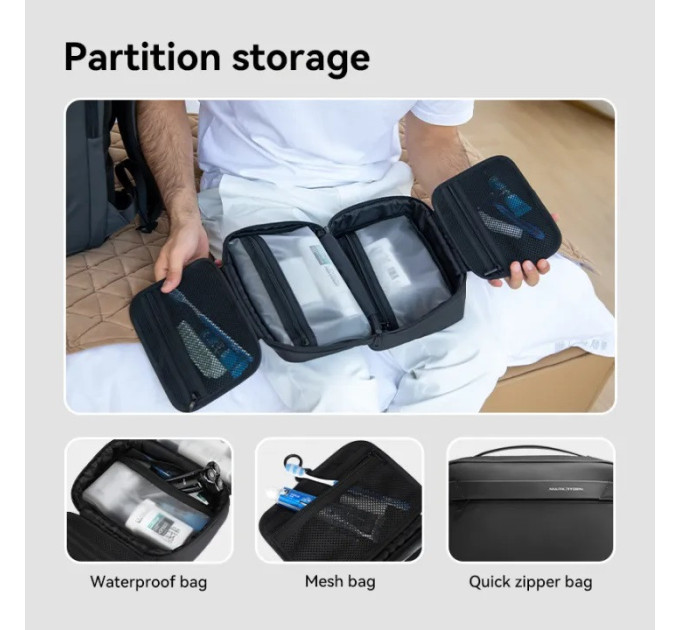 Нессесер мужской Mark Ryden MR86 косметичка дорожная органайзер 3.9л (Black) (18669)