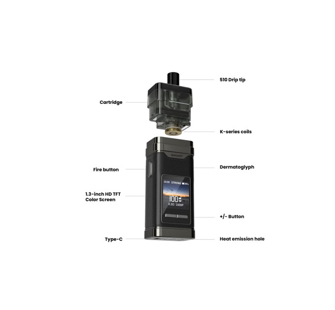 Под-система Smoant Pasito 3 100W Pod 2800mAh 7ml электронная сигарета Original Kit (Space Grey) (18827)