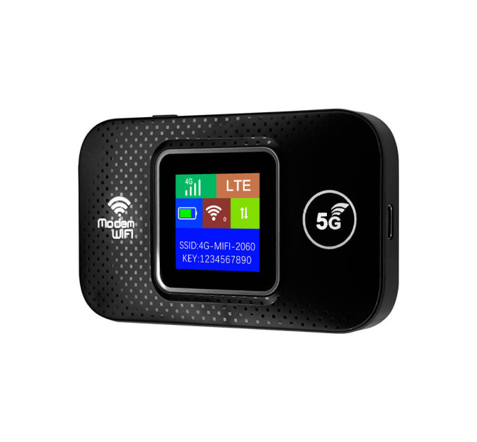 Портативный 4G/5G LTE роутер Pix-Link Mobile Router PH314-E карманный Wi-Fi модем с LED дисплеем (Black) (19181)