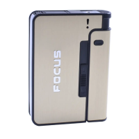 Портсигар на 10 сигарет з запальничкою FOCUS №XT-4938 (Gold)