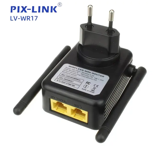 Ретранслятор Wi-Fi PIX-LINK LV-WR17 усилитель сигнала (Black) (17606)