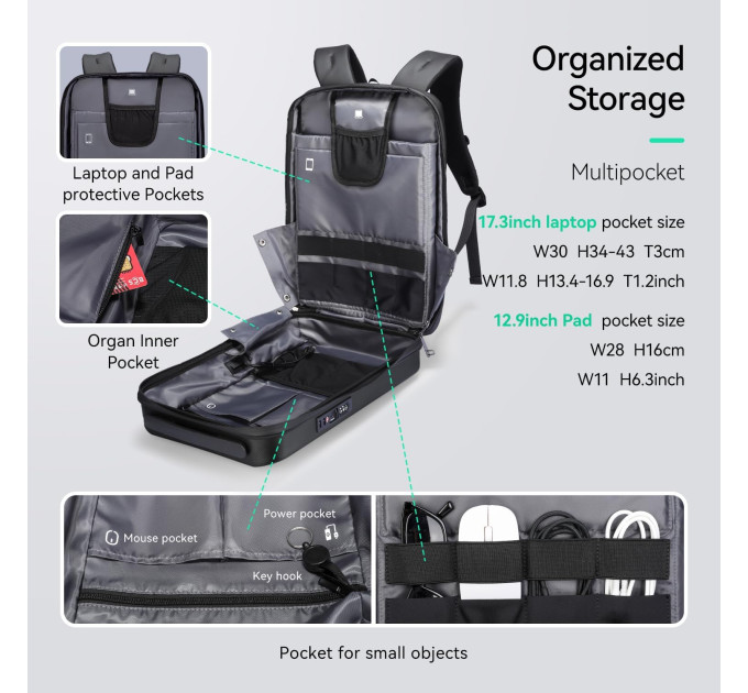 Рюкзак городской для ноутбука 17.3