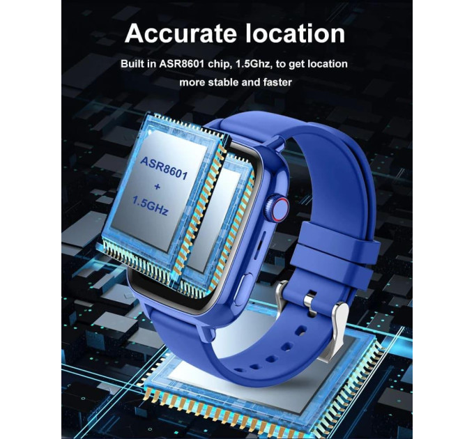 Смарт-часы детские Wonlex KT34 камерой WI-FI GPS SIM-карта Original силиконовый ремешок (Blue) (17779)