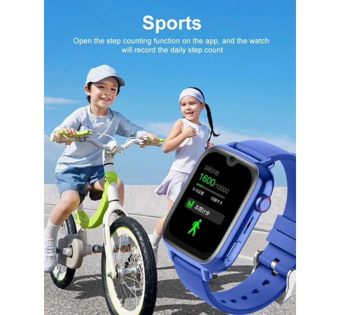 Смарт-часы детские Wonlex KT34 камерой WI-FI GPS SIM-карта Original силиконовый ремешок (Blue) (17779)