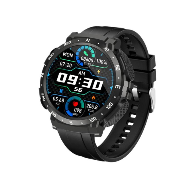 Смарт-часы с наушниками LEMFO Q10 Original силиконовый ремешок (Black Black) (18754)