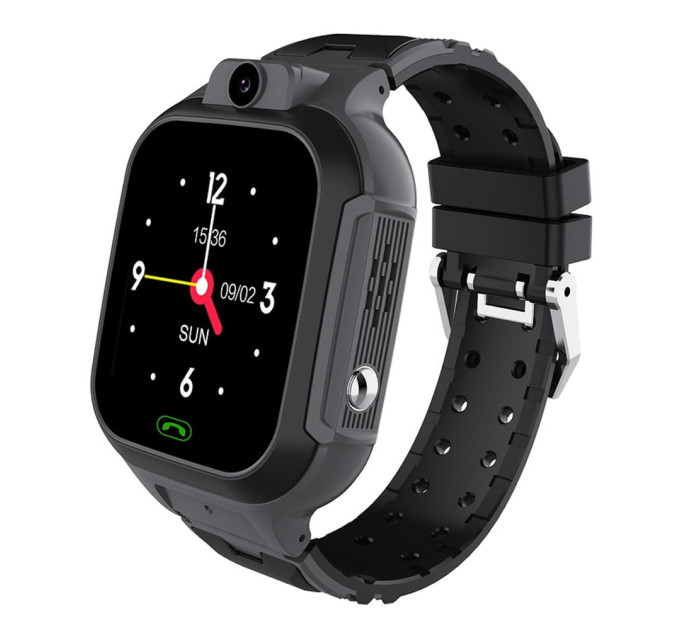 Смарт-часы телефон детские  LEMFO LT37 4G GPS Wi-Fi с видеозвонком SIM-карта Original силиконовый ремешок (Black) (18756)