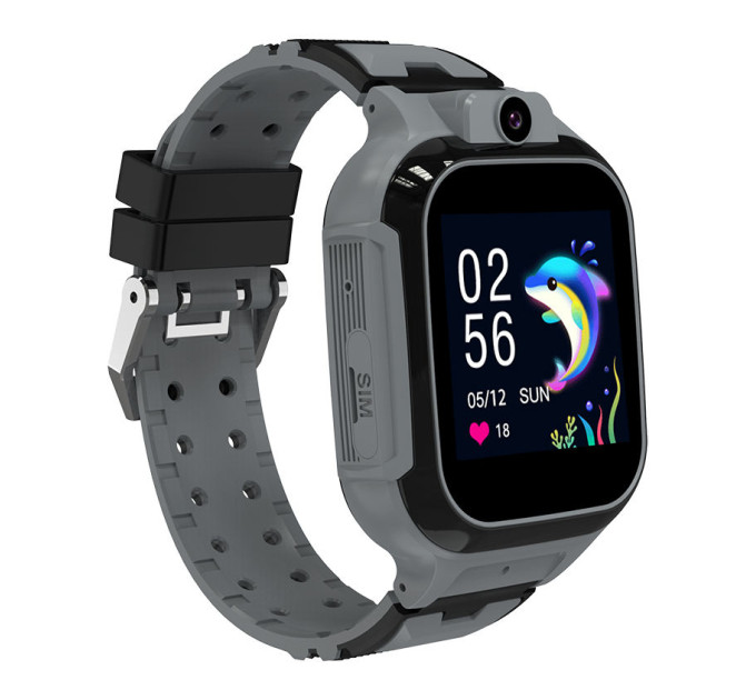 Смарт-часы телефон детские  LEMFO LT37 4G GPS Wi-Fi с видеозвонком SIM-карта Original силиконовый ремешок (Black) (18756)