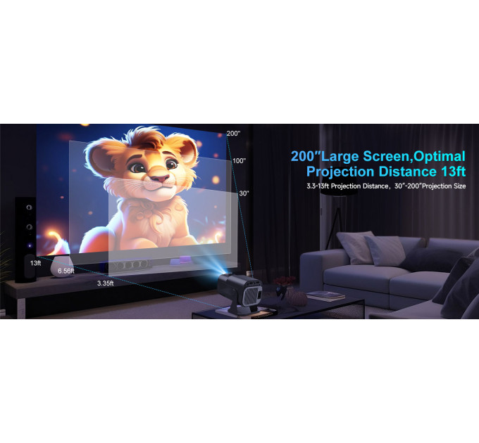 Смарт проектор Magcubic HY320 Mini Android 14, chip H726, 8K24fps, 1GB/8GB Wi-Fi 2.4G/5G Обновленная версия Кинотеатр (Black) (19031)