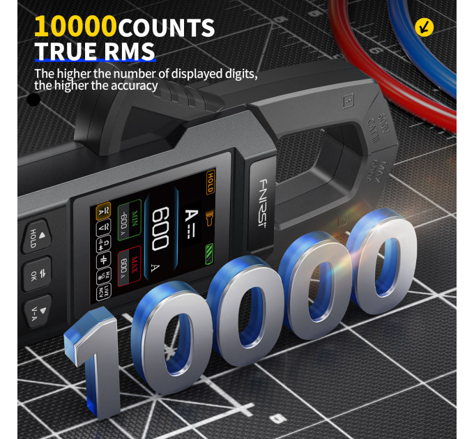 Токоизмерительные клещи мультиметр Fnirsi DMC-100 умный цифровой тестер с цветным дисплеем (19166)