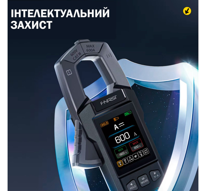 Токоизмерительные клещи мультиметр Fnirsi DMC-100 умный цифровой тестер с цветным дисплеем (19166)