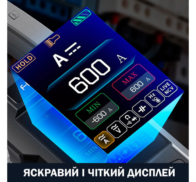 Токоизмерительные клещи мультиметр Fnirsi DMC-100 умный цифровой тестер с цветным дисплеем (19166)