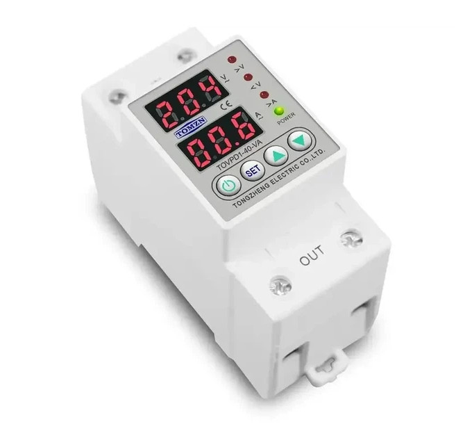 Цифровое реле контроля напряжения и тока однофазное TOMZN TOVPD1-40 40A Умный защитный автомат переменного тока (19604)