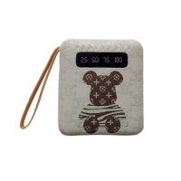 УМБ Power Bank 5000mAh повербанк с экраном и фонариком 4 в 1 (Bearbrick White)