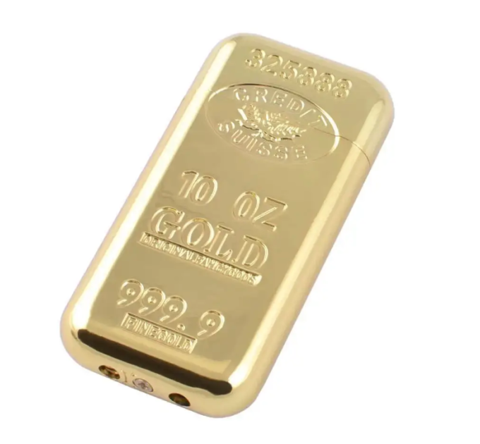 Зажигалка газовая cлиток золота (Gold) (18315)