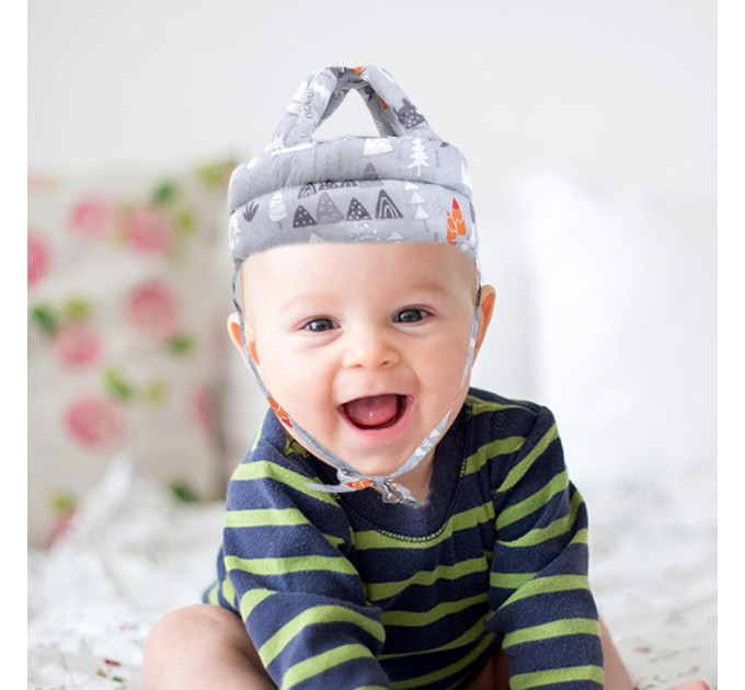 Защитный шлем для малыша от ударов головой LVR 021 мягкая шапка для ползания (Grey) (18986)