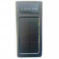 Power Bank Solar 50000mAh повербанк 4 в 1 із сонячною панеллю, екраном, ліхтариком Black