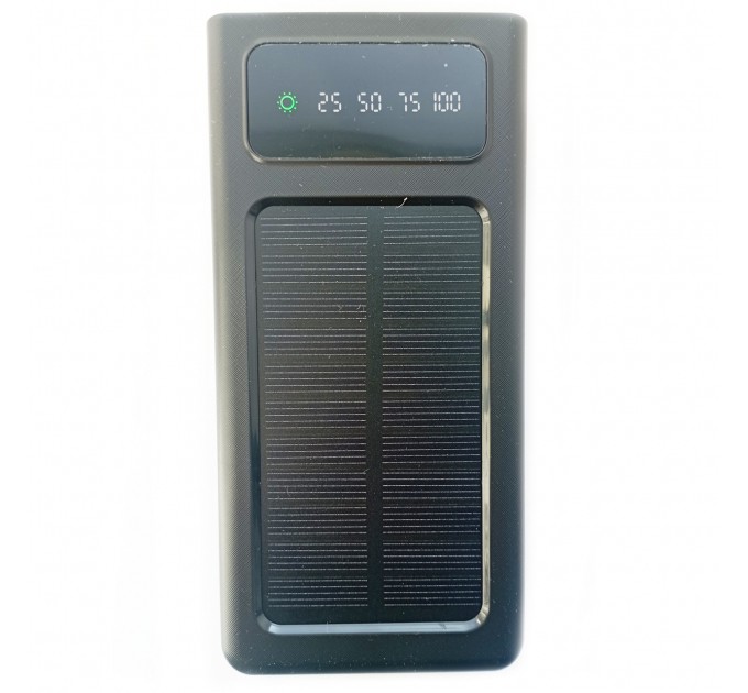 Power Bank Solar 50000mAh повербанк 4 в 1 с солнечной панелью, экраном, фонариком Black