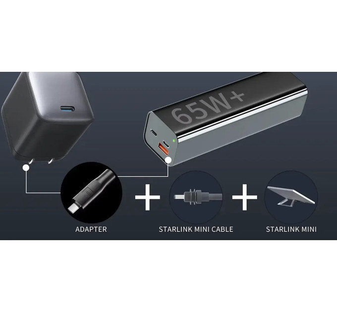 Адаптер Starlink Mini DPD DC to Type-C переходник для питания Старлинк Мини (Black) (19885)