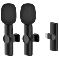 Беспроводной петличный микрофон K11 Lightning приемник + микрофон 2шт (Black)