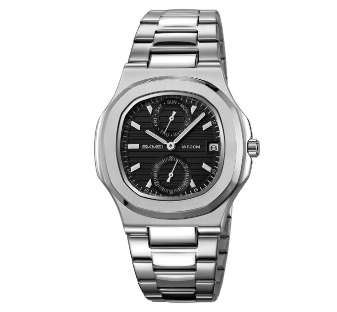 Часы мужские наручные Skmei 2423 (Silver Black, 2423SIBK) (18372)