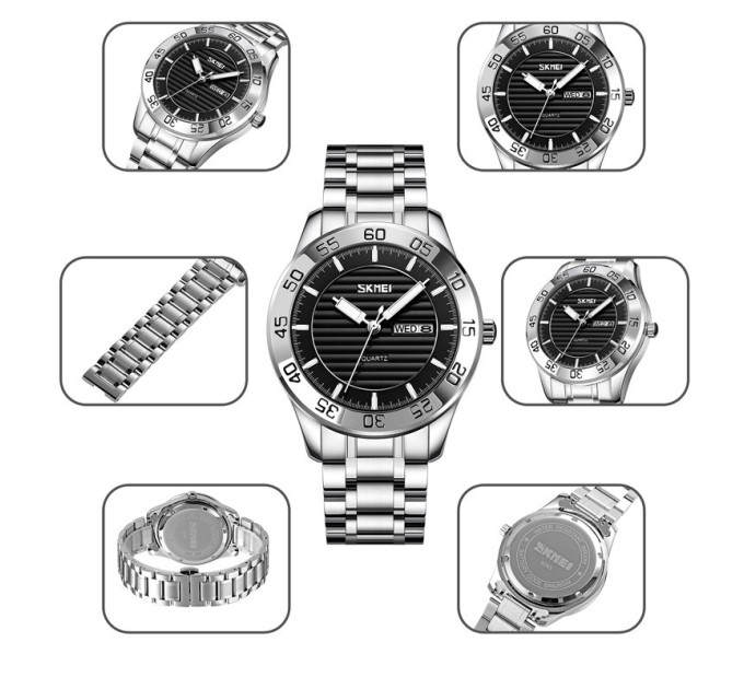 Часы наручные Skmei 9293 (Silver Black, 9293SIBK) (18377)