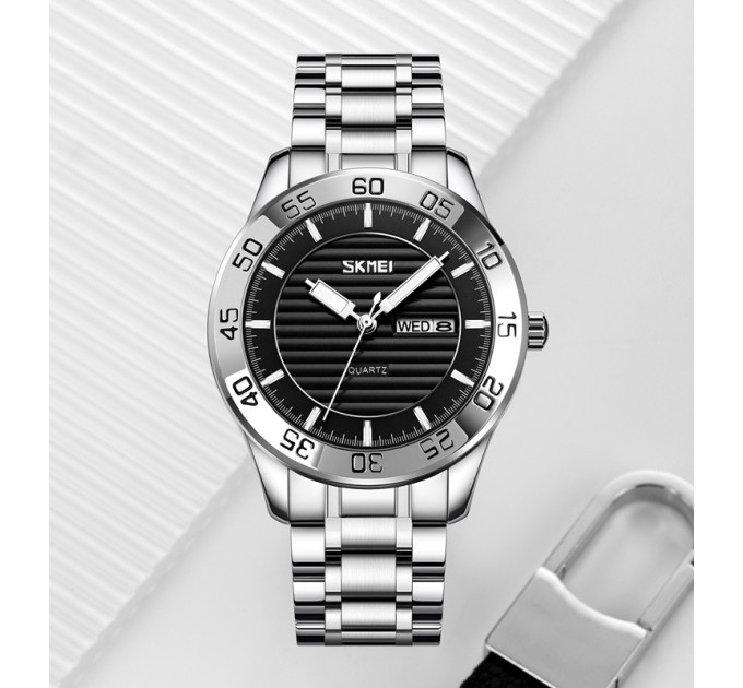 Часы наручные Skmei 9293 (Silver Black, 9293SIBK) (18377)